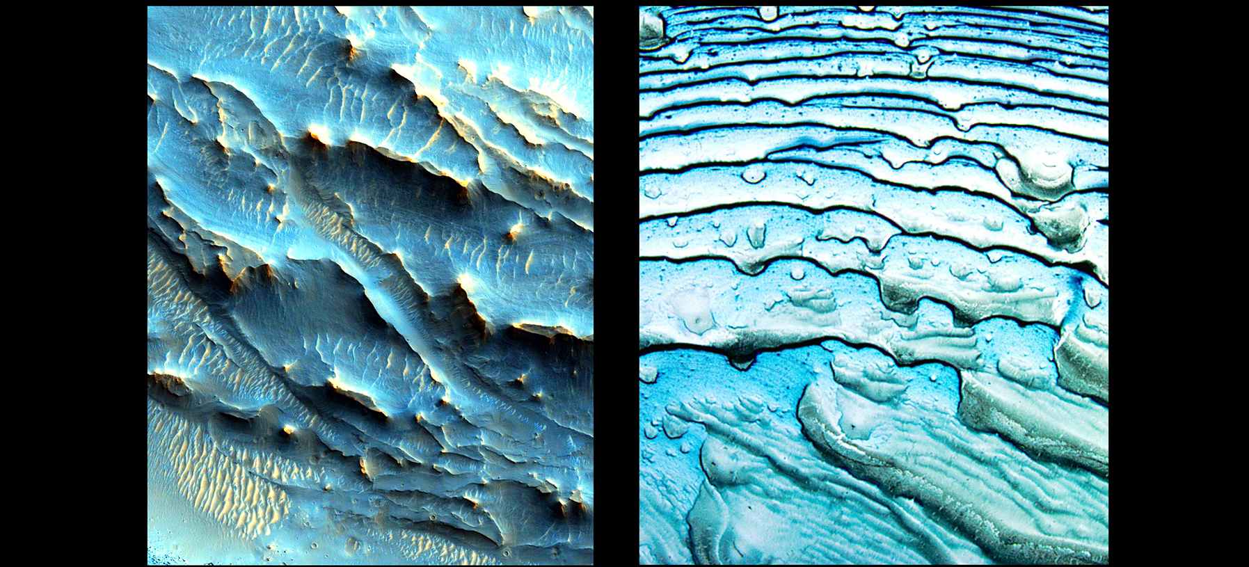Martian Crater vs. Blue Pigment